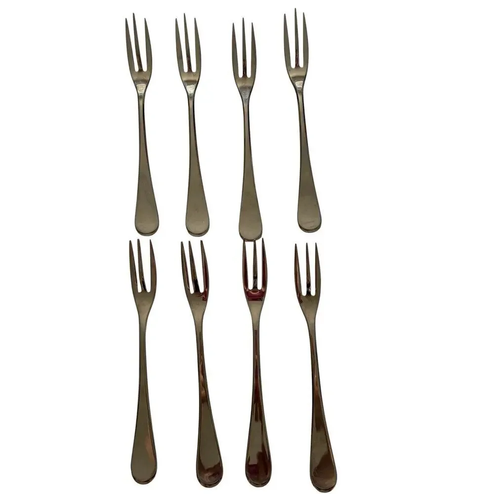 JA Henckels 18/10 Lot Of 8 Cocktail Seafood 3 Prong Forks 6.25” Long